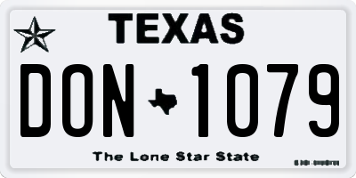 TX license plate DON1079
