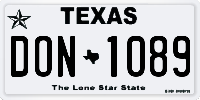 TX license plate DON1089
