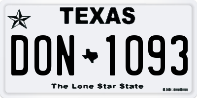 TX license plate DON1093