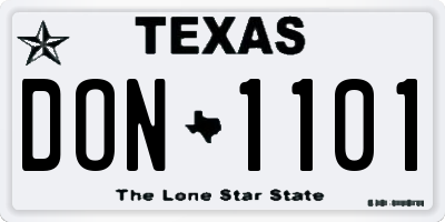TX license plate DON1101