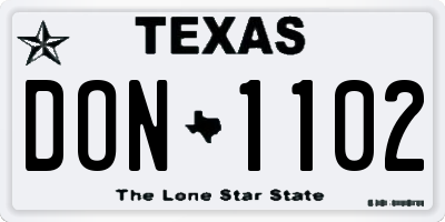 TX license plate DON1102