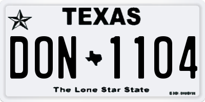 TX license plate DON1104