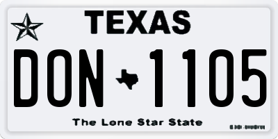 TX license plate DON1105