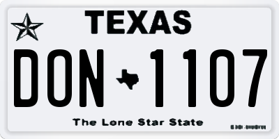 TX license plate DON1107