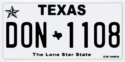 TX license plate DON1108