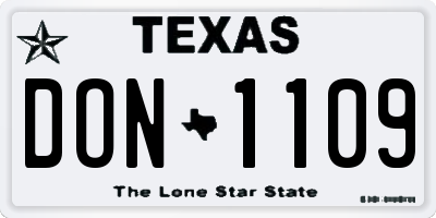 TX license plate DON1109