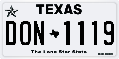 TX license plate DON1119