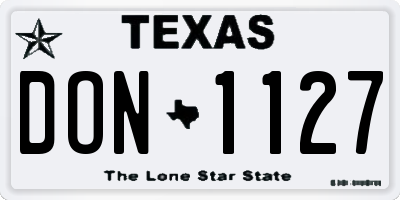 TX license plate DON1127