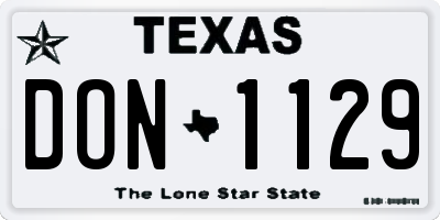 TX license plate DON1129