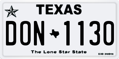 TX license plate DON1130