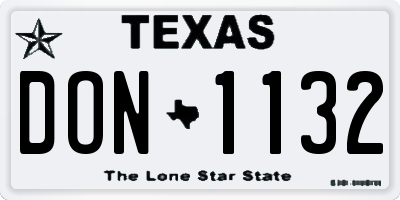 TX license plate DON1132