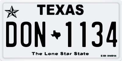 TX license plate DON1134