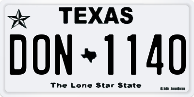 TX license plate DON1140