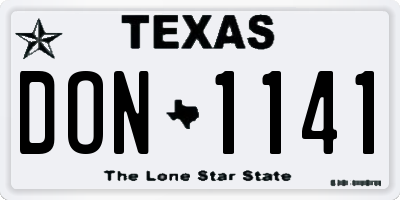 TX license plate DON1141