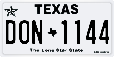 TX license plate DON1144