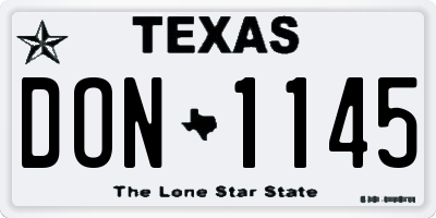TX license plate DON1145
