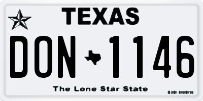 TX license plate DON1146