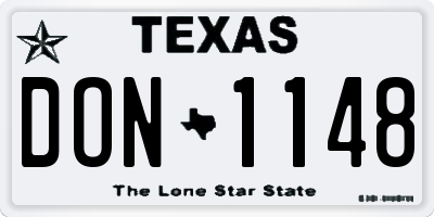 TX license plate DON1148