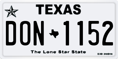 TX license plate DON1152
