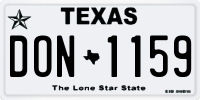TX license plate DON1159