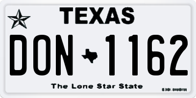 TX license plate DON1162