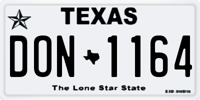 TX license plate DON1164