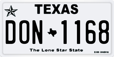 TX license plate DON1168