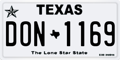 TX license plate DON1169