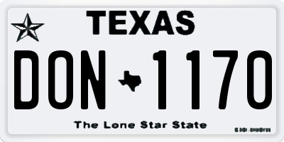 TX license plate DON1170
