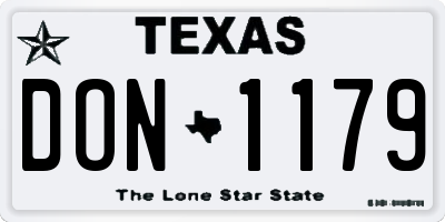 TX license plate DON1179