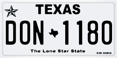 TX license plate DON1180