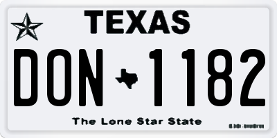 TX license plate DON1182