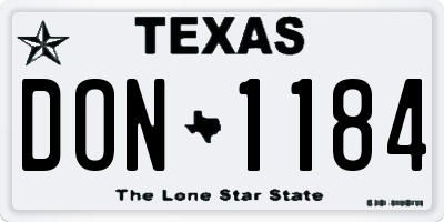 TX license plate DON1184