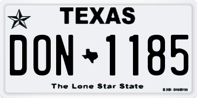 TX license plate DON1185