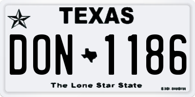 TX license plate DON1186