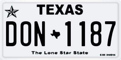 TX license plate DON1187