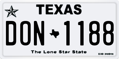 TX license plate DON1188