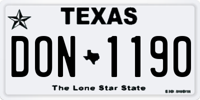 TX license plate DON1190