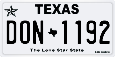 TX license plate DON1192