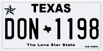 TX license plate DON1198