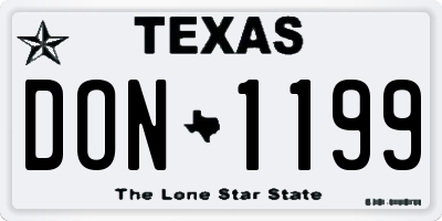 TX license plate DON1199