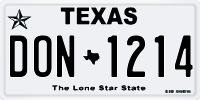 TX license plate DON1214