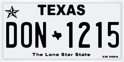 TX license plate DON1215