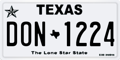 TX license plate DON1224
