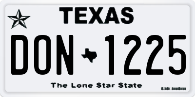 TX license plate DON1225