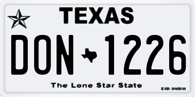 TX license plate DON1226