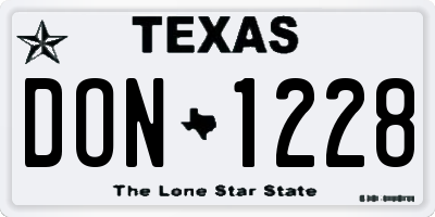 TX license plate DON1228