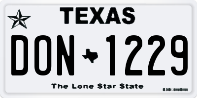 TX license plate DON1229