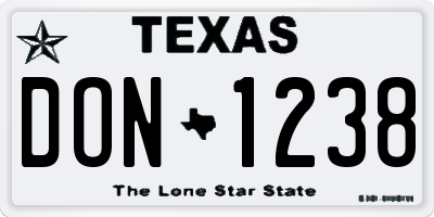 TX license plate DON1238