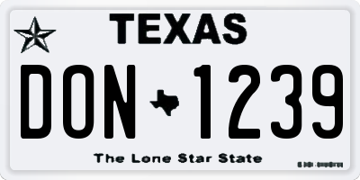 TX license plate DON1239
